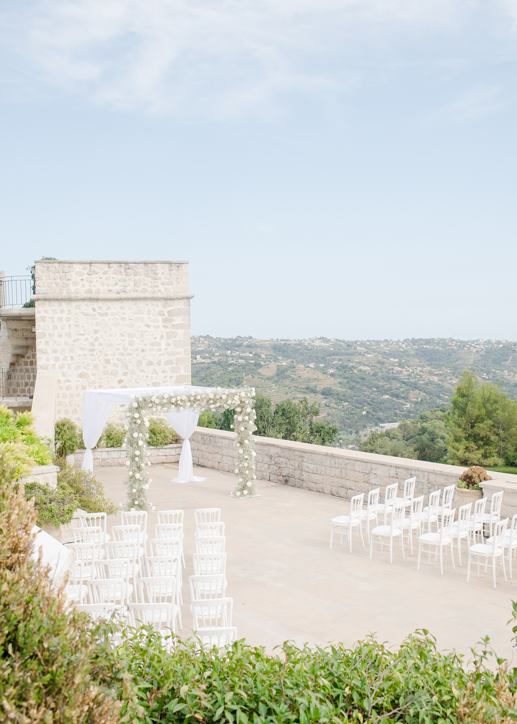 wedding ceremony space at a chateau in south of france