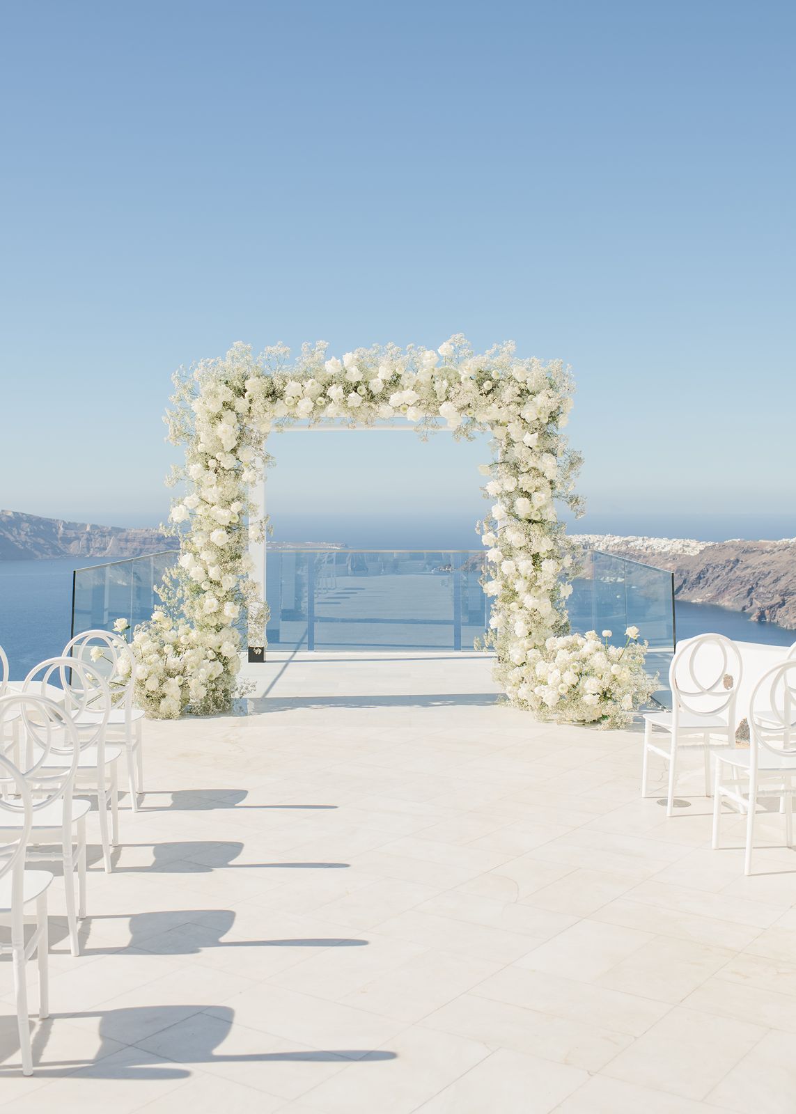 wedding ceremony arch at rocabella santorini