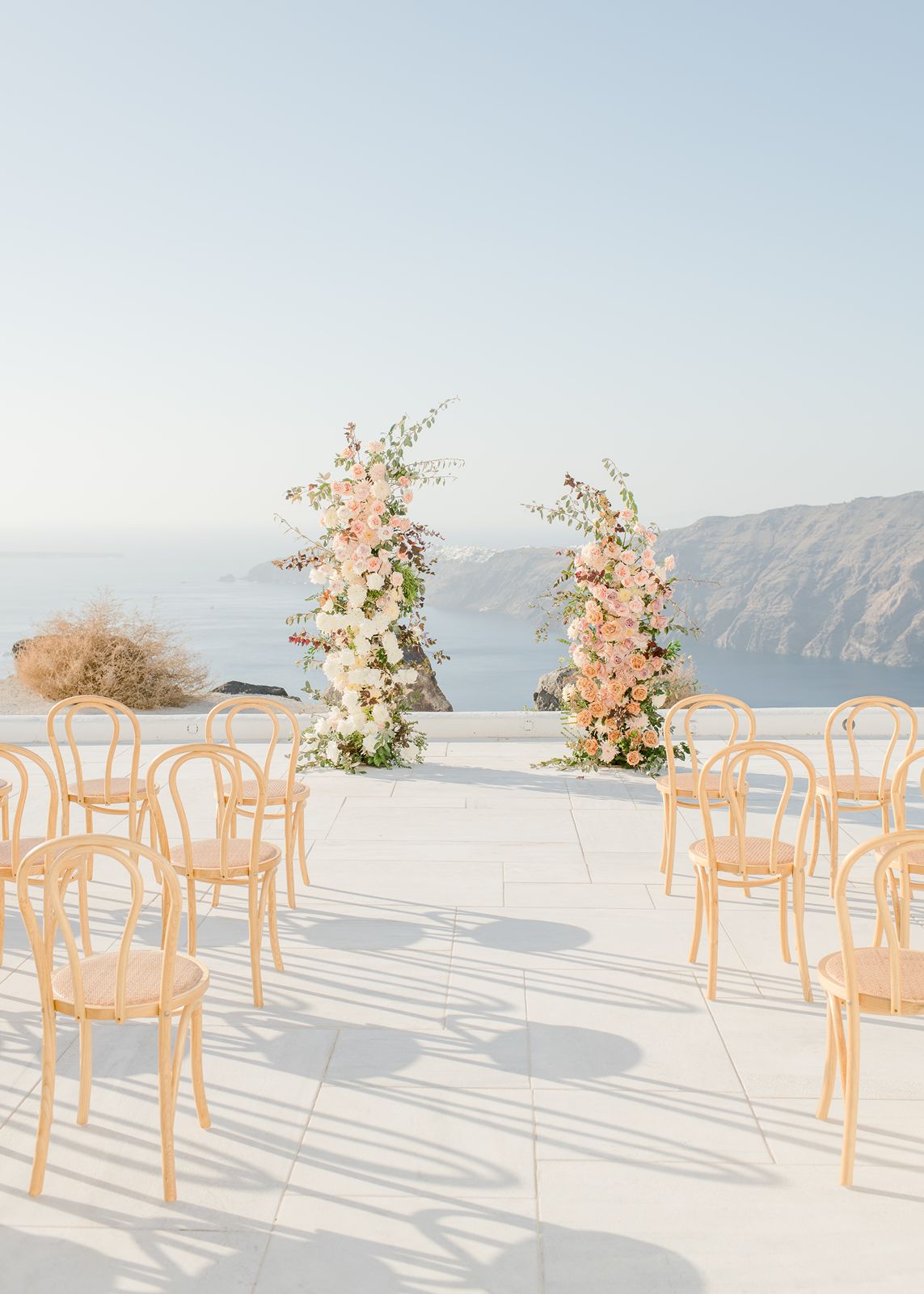 infinity pool ceremony at rocabella santorini