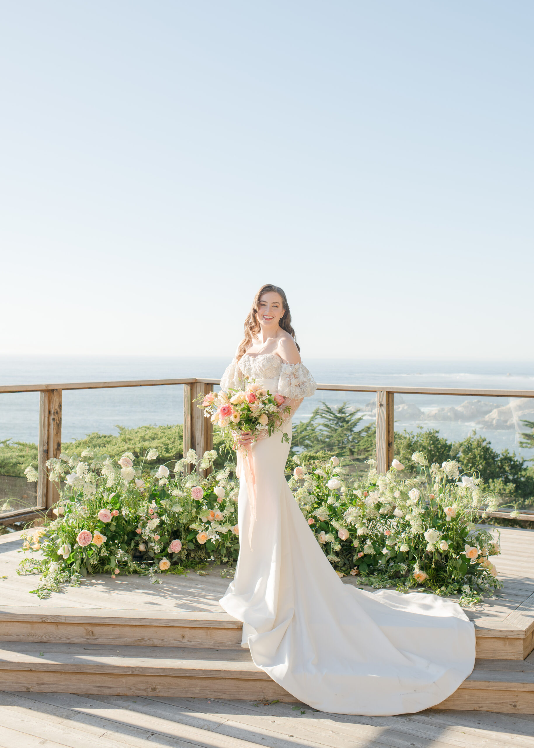 Bride at her floral altar 