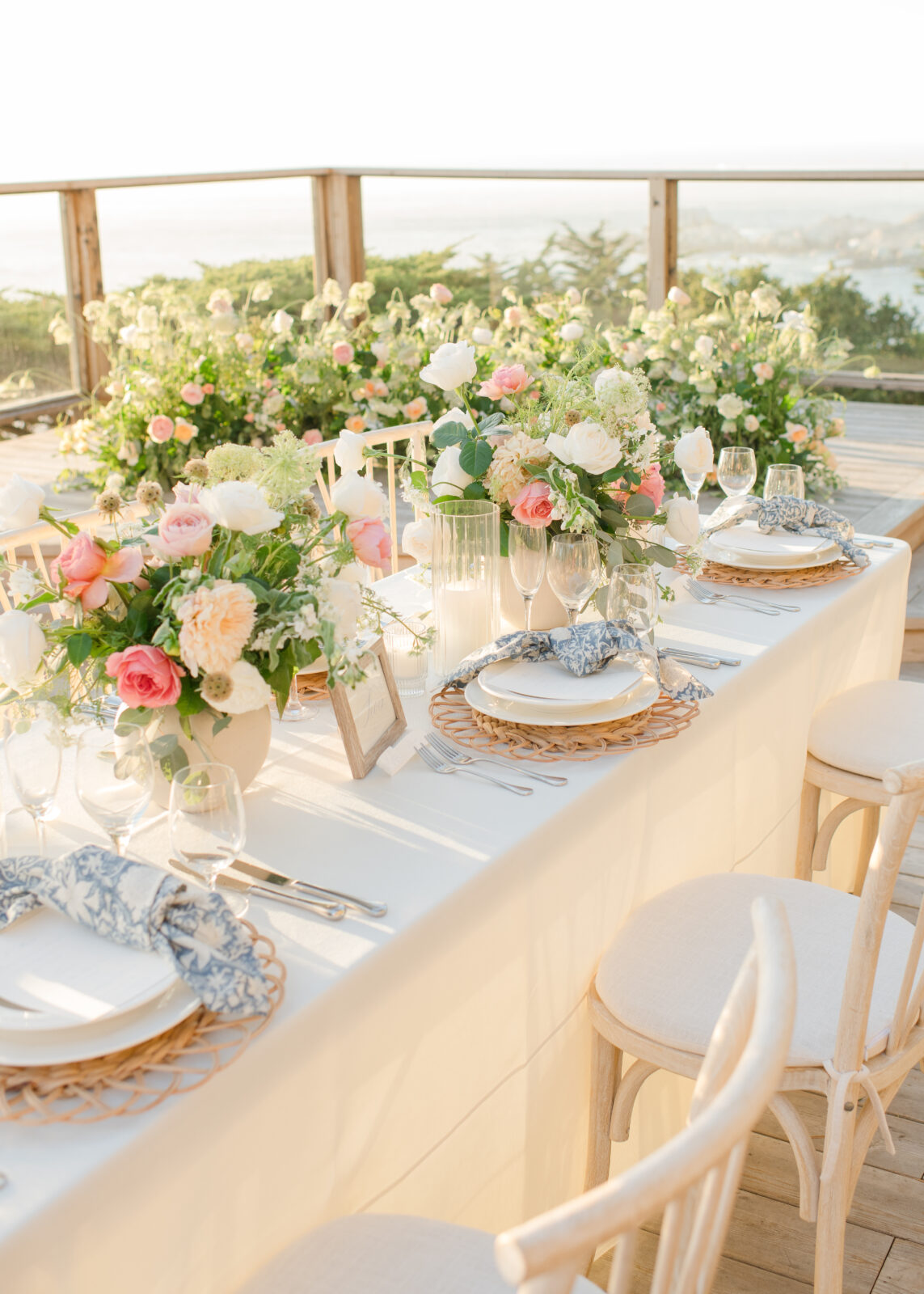 photo of wedding reception table at a wedding in california