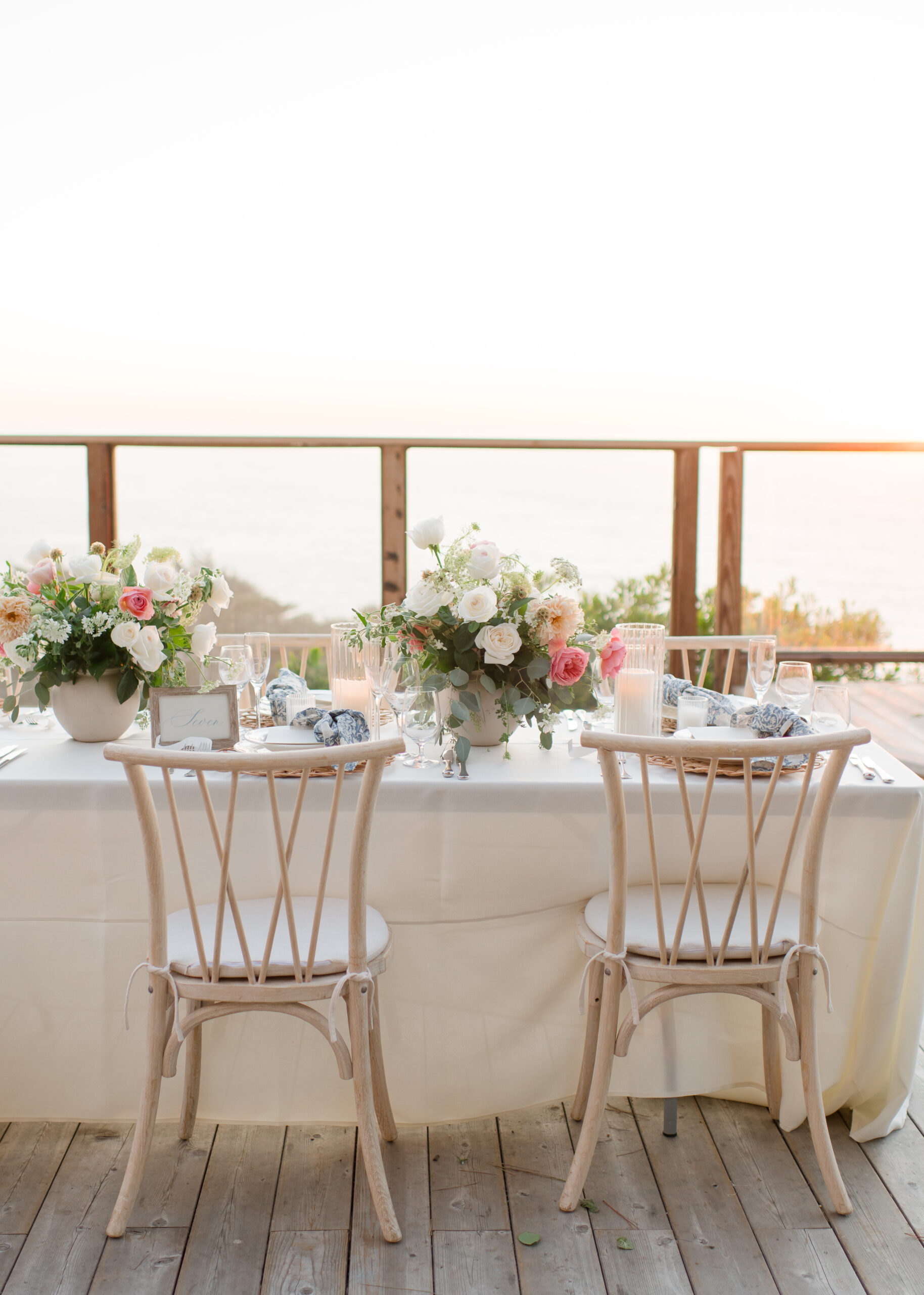 wedding reception table with flowers
