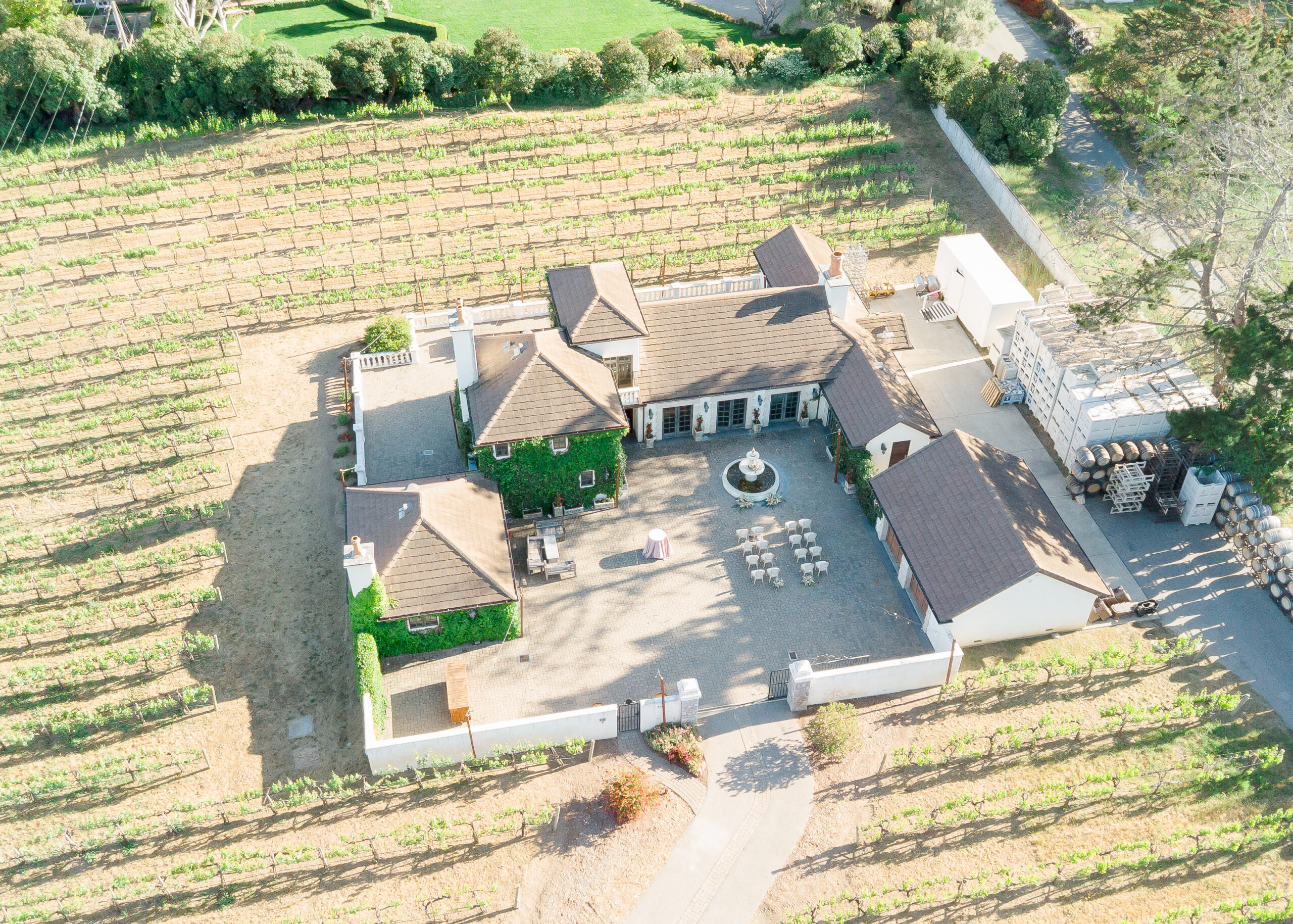 drone photo of folktale winery