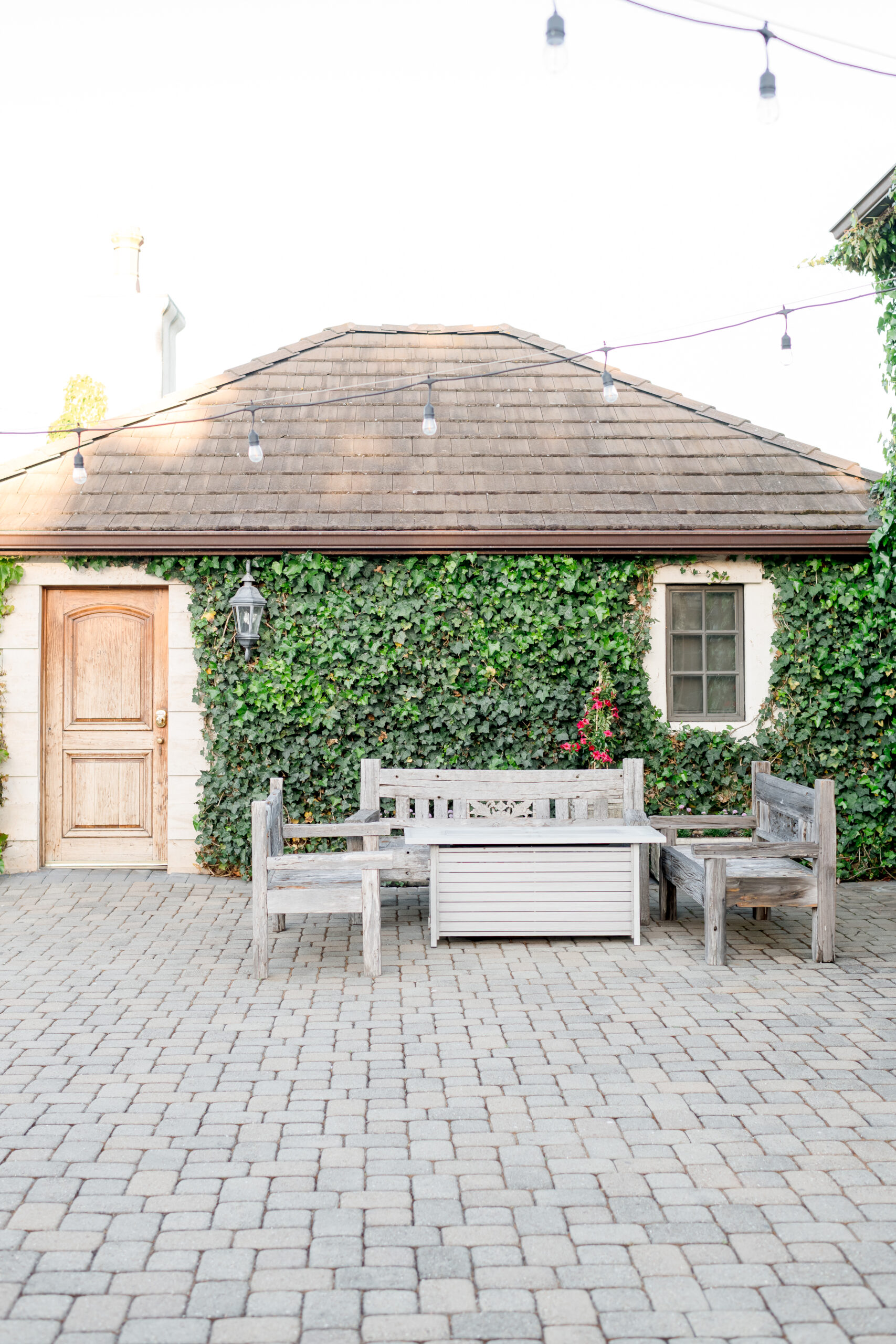 patio set at winery