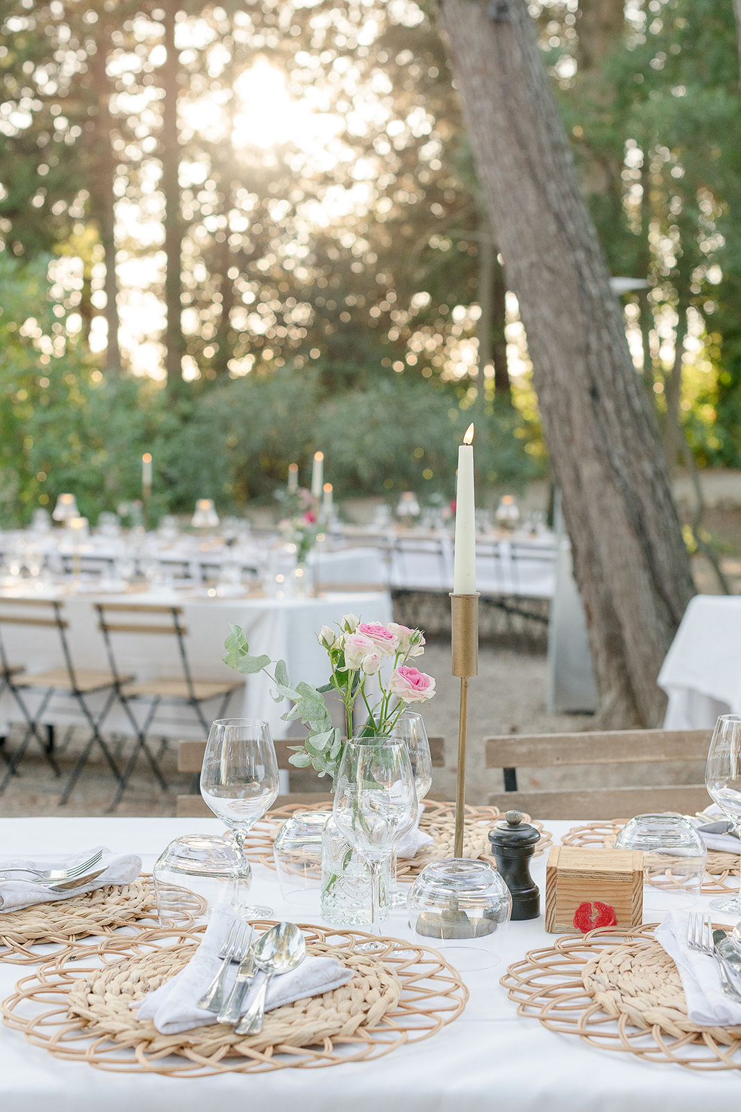 Chateau Les Carrasses Wedding Rehearsal dinner set up